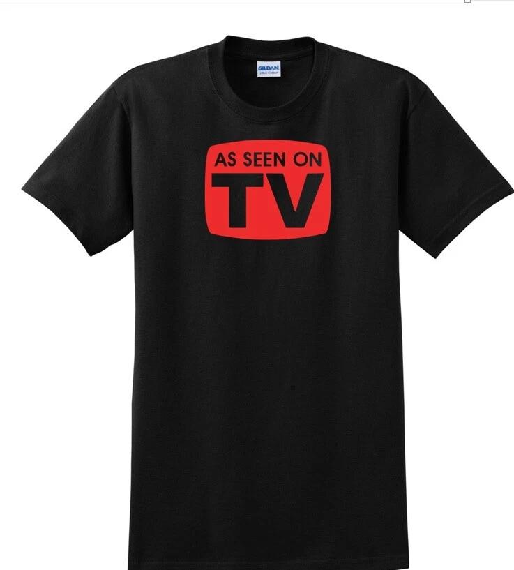 

As Seen On Tv Red Logo Tee Shirt Retro 90s euro jdm Funny Black T-Shirt S