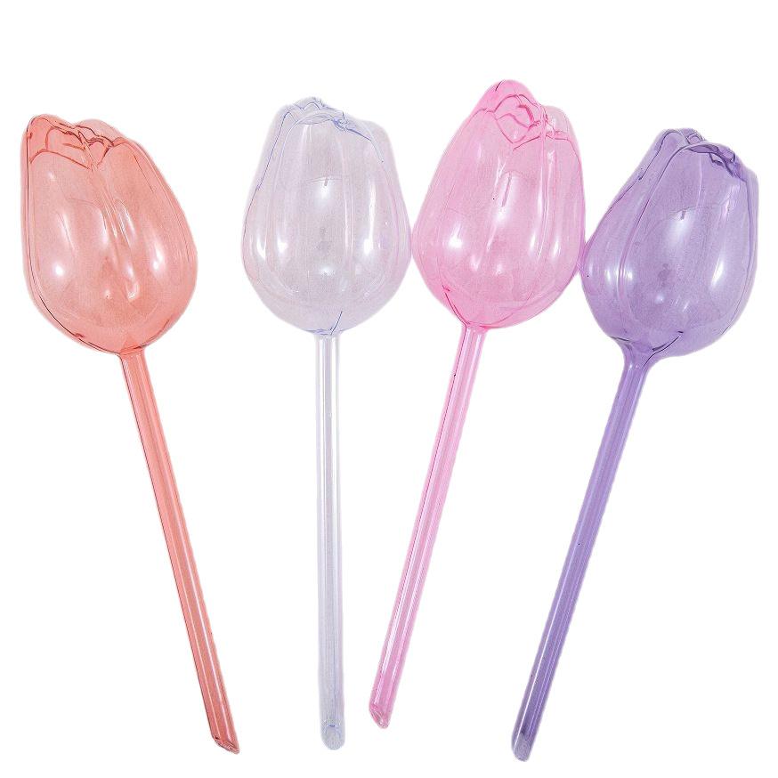 1/8Pcs Pink Tulip Plant Watering Balls, Automatic Plant Waterers Drippers, Self-Watering Globes for Indoor & Outdoor Plants