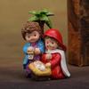 Christmas Nativity Statue Resin Small Manger Scene Set Collectible Figurines Jesus Birth Decorations for Desk Window Decoration