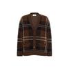 SS23 Plaid Pattern V-Neck Single-Breasted Sweater Men Sweater Brown CB655-MYB