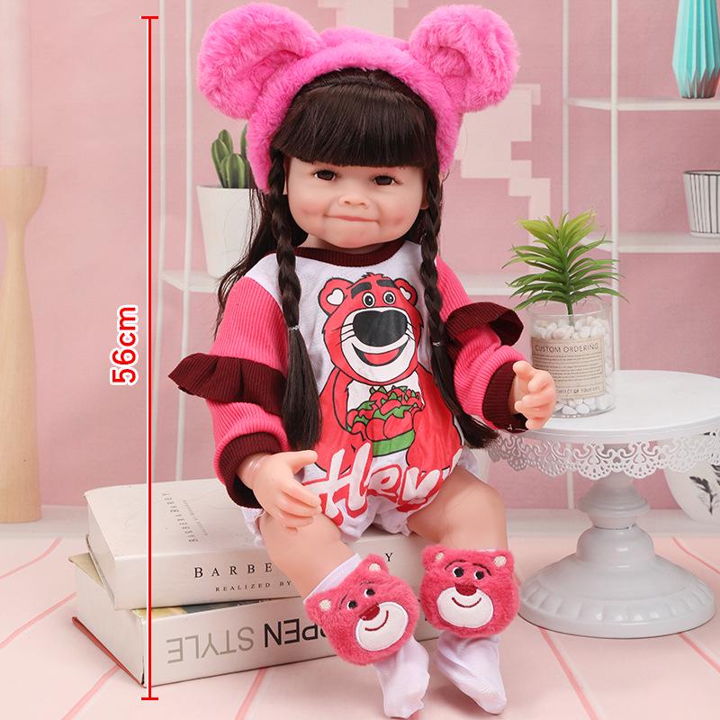 56cm Reborn Simulation Barbie Baby Doll Gift Set - Soft Gel Toy for Girls