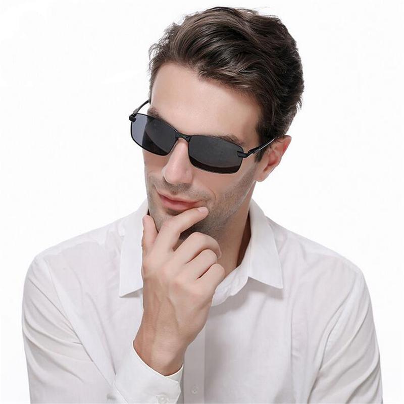 Aluminum Magnesium Night Vision Myopia Sunglasses Men Polarized Square Driving Prescription Spectacles 0 -0.5 -0.75 To -6.0