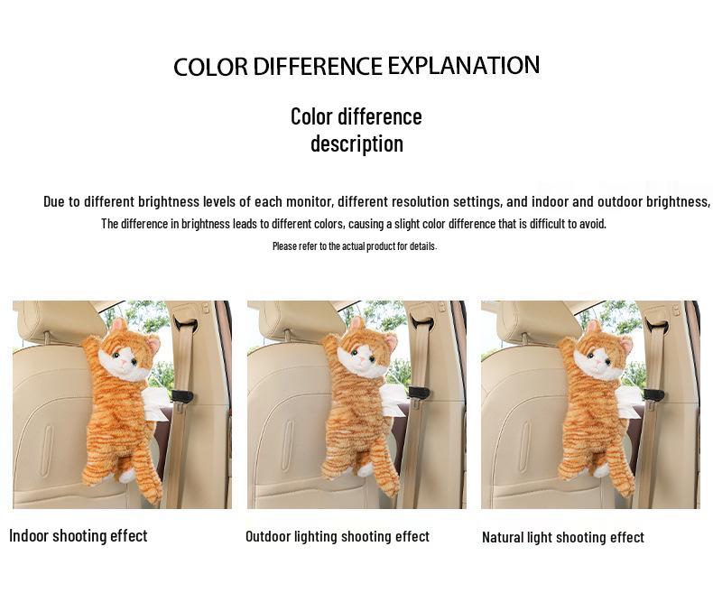 Derpy Cat Plush Car Tissue Box Holder & Decorative Hanging Doll