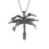 Retro Fiery Angel Wings Cross Necklace - for Both Men and Women. Personalized Wings Alloy Pendant for Sweater. Chain