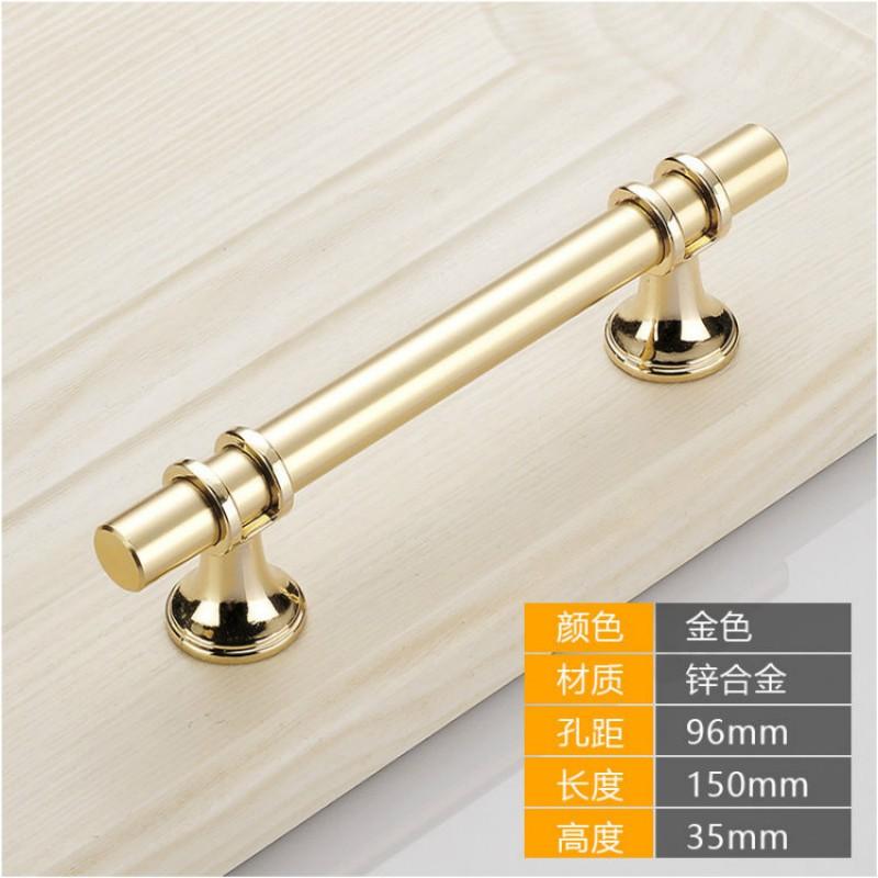 Modern T-Shape Cabinet Pull Handle Zinc Alloy Black Gold Single Hole Drawer Wardrobe Door Hardware