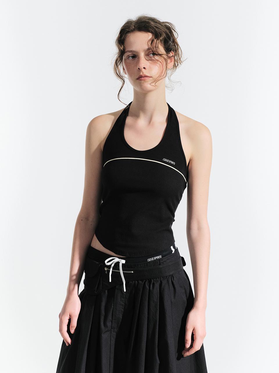 Grove Ryan Halter Top (Black) Black/F