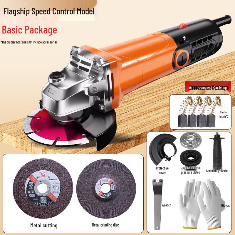 Angle Grinder: Industrial Polisher for Metal Cutting, Rust Removal & Grinding, Household Hand Tool