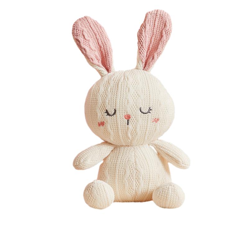 Rabbit Toy Knitted Elephant Pig Plush Baby Comforter Doll Home Decoration Gift