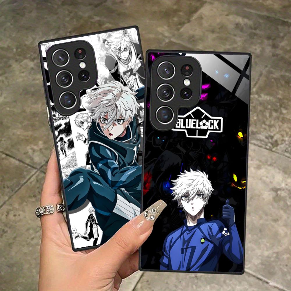 Blue Lock Nagi Seishiro Phone Case for Samsung Galaxy S26 S25 S24 S23 S22 S21 S20 Note20 Plus FE Ultra Glass Colorful Cover