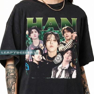 Camiseta Gráfica Vintage Bootleg de los 90 de Han Stray, Regalo de Stray, Camiseta Kpop SKZ Jisung