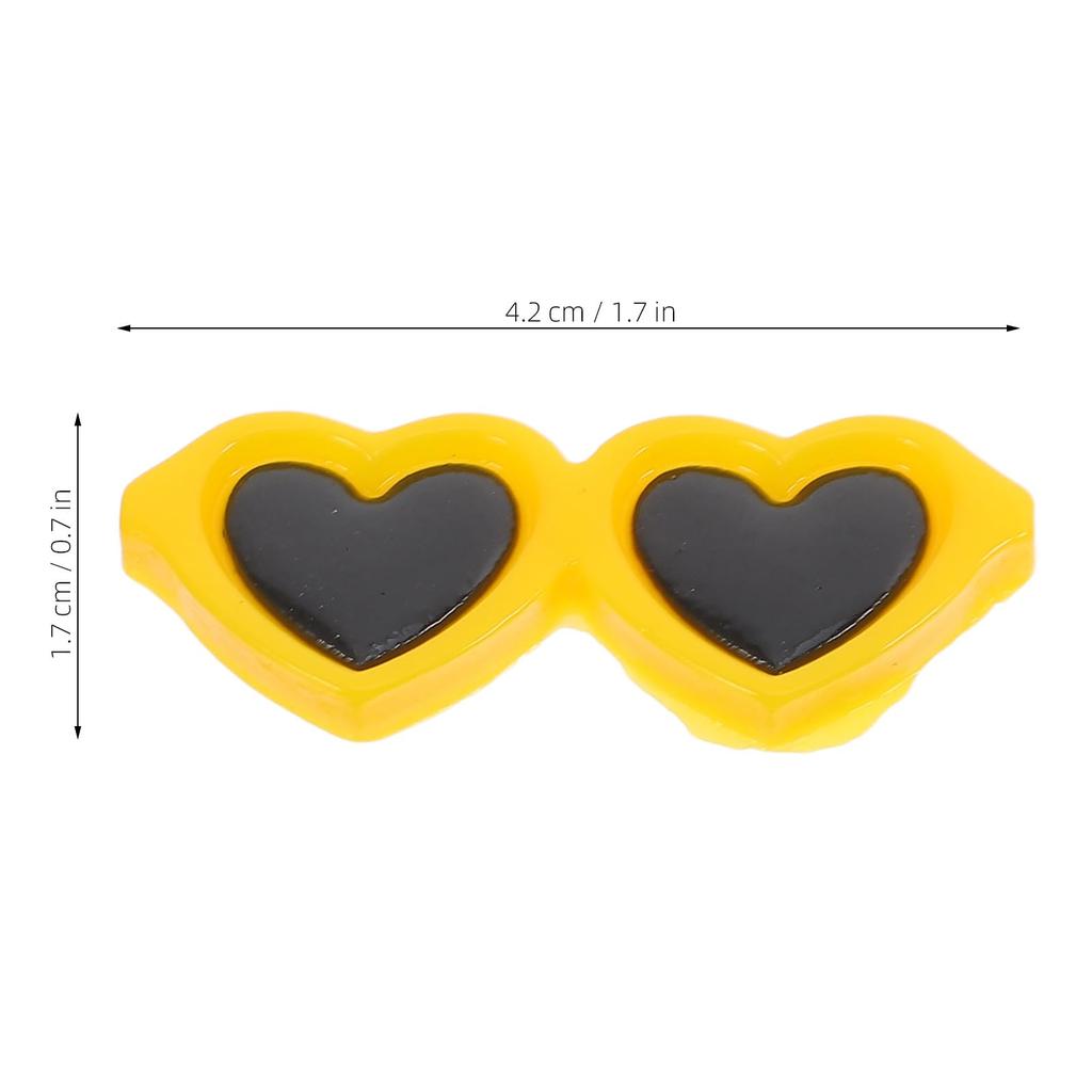 Ibasenice Set of 40 Heart Sunglasses and Eyeglasses Resin Charms and Cabochons, 4.2cm, for DIY Handmade Crafts, Smartphone Cases, Hair Accessories,