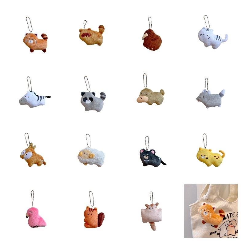 Cute Animal Zoo Duck-billed Platypus Little Lynx Beanie Eye Plush Toy Pendant Flamingo Raccoon Bag Decoration Characters)