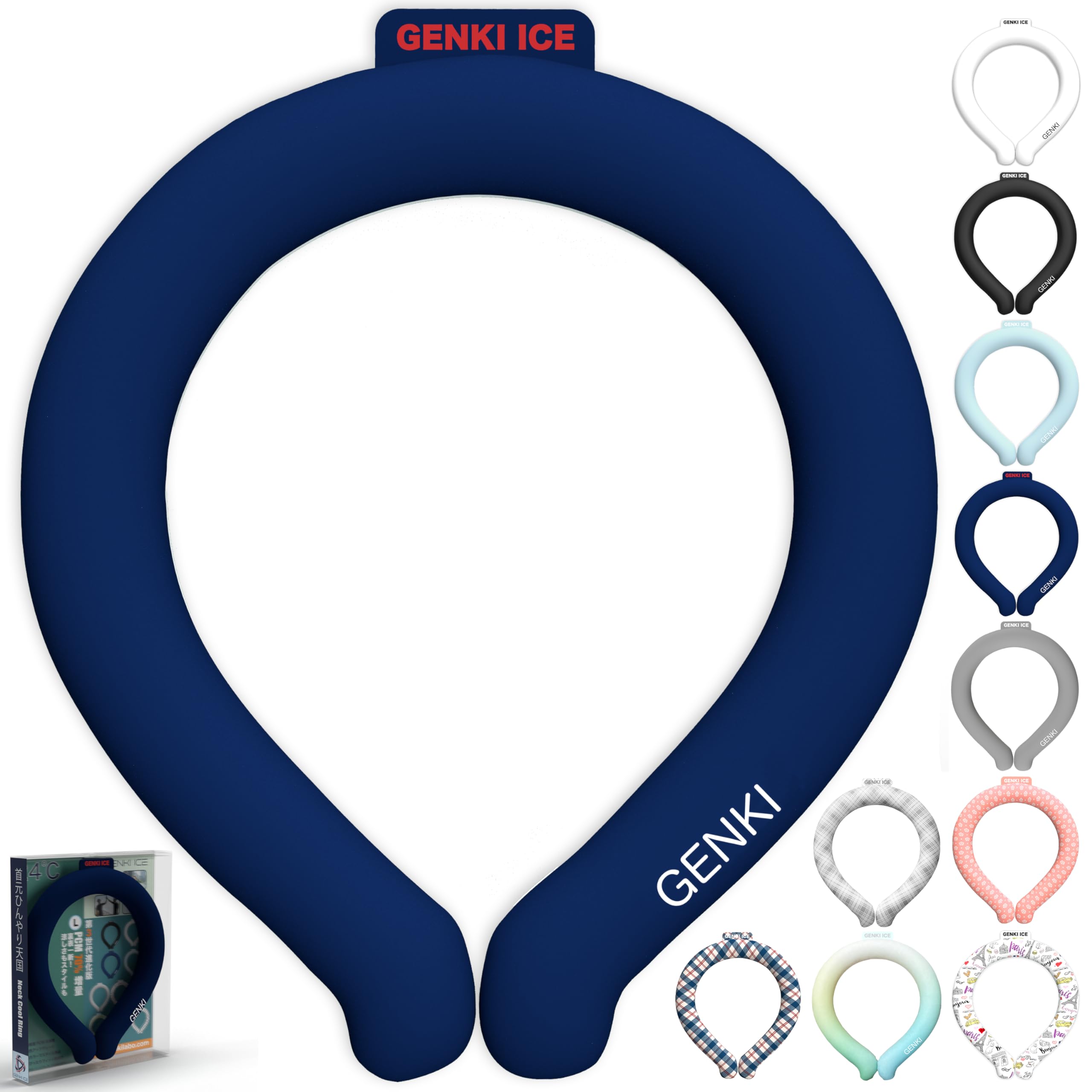 

Genki Ice Neck Cooler Cool Ring Neck Ring Neck Cooling Товары для охлаждения шеи Ощущение холода Предотвращение теплового удара Предотвращение перегрева Японская компания