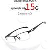 New Men's Semi-Rimless Photochromic Business Reading Glasses - Trendy Online Celebrity Style
