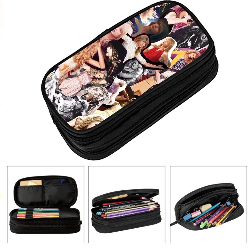 Taylor Swift 1989 Records Graphic Fans Stationery Case Pencil Case Large Capacity Trendy