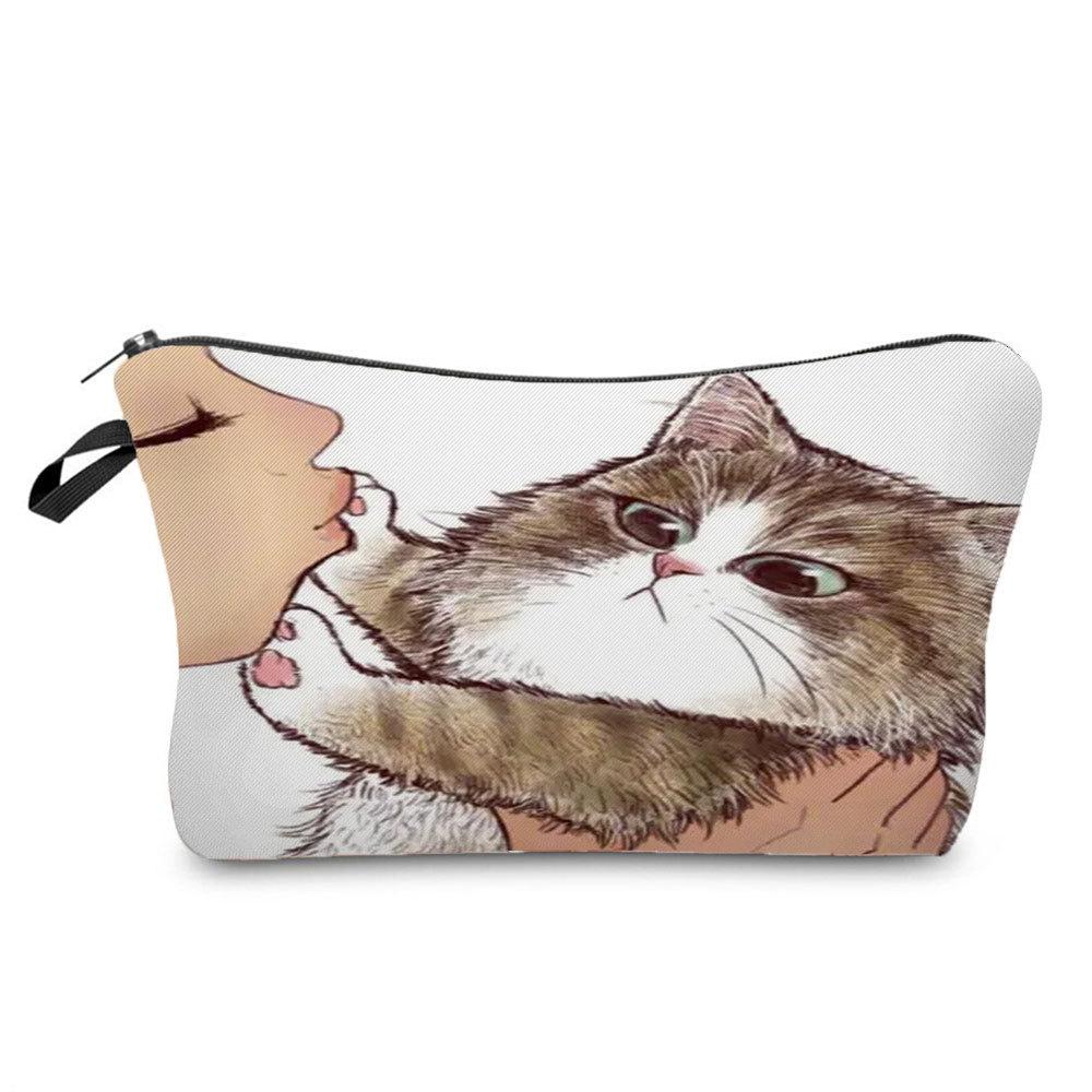 Women Cat Print Cosmetic Bag Toiletries Organize Travel Storage Case  6405