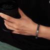 Bracciale Comfort da Uomo Regolabile Banda Nera di Pietra Gallica Superficie Liscia