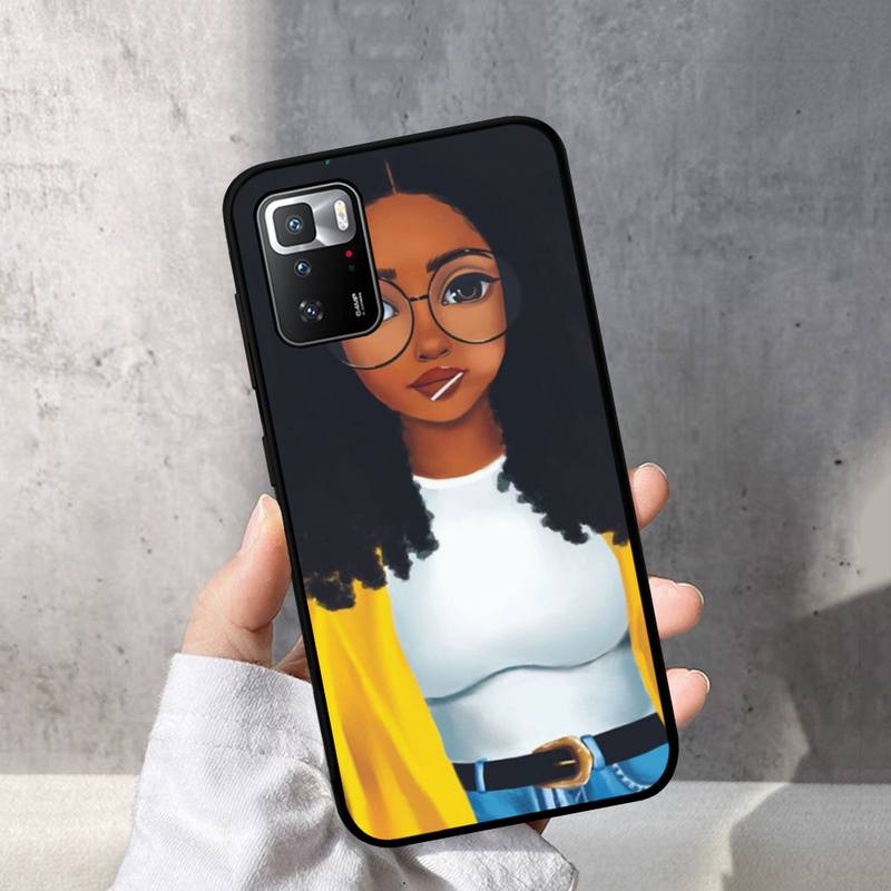 Модный черный чехол для телефона с изображением девушки для Redmi Note 10 9 8 6 Pro 8T 5A 4X X 5 Plus 7 7A 9A K20