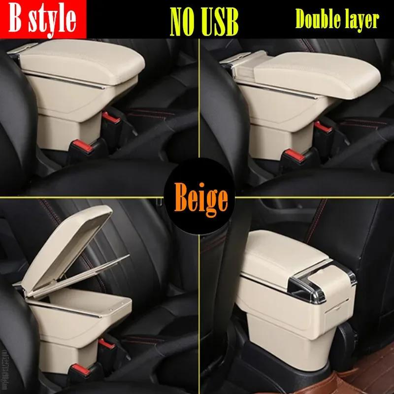 For Ford Fusion Armrest box For Ford Fiesta Mk5 Car armrest box Central storage Box Retrofit with USB Car Accessories