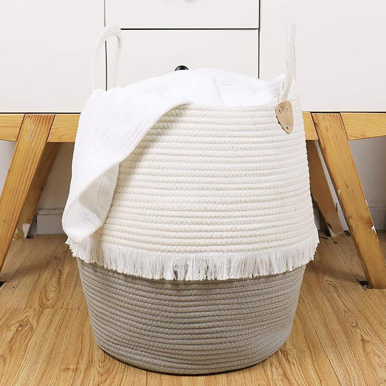 Декоративная корзина для хранения одежды игрушек и одеял в спальне серый 2929₽