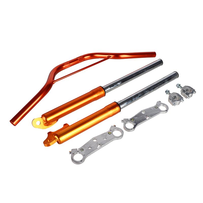 

Motorcycle 22mm 7/8 Aluminum Handlebar Front Fork Shock Absorber Suspension Kit For 47cc 49cc Dirt Pit Bike Moped Superbike Orange-Orange