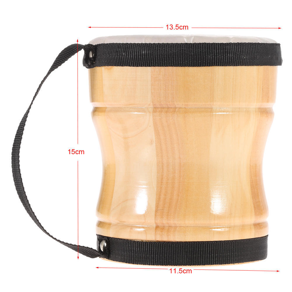 Barn Barn Trä Hand Bongo Trumma Musikalisk leksak slaginstrument med stick rem