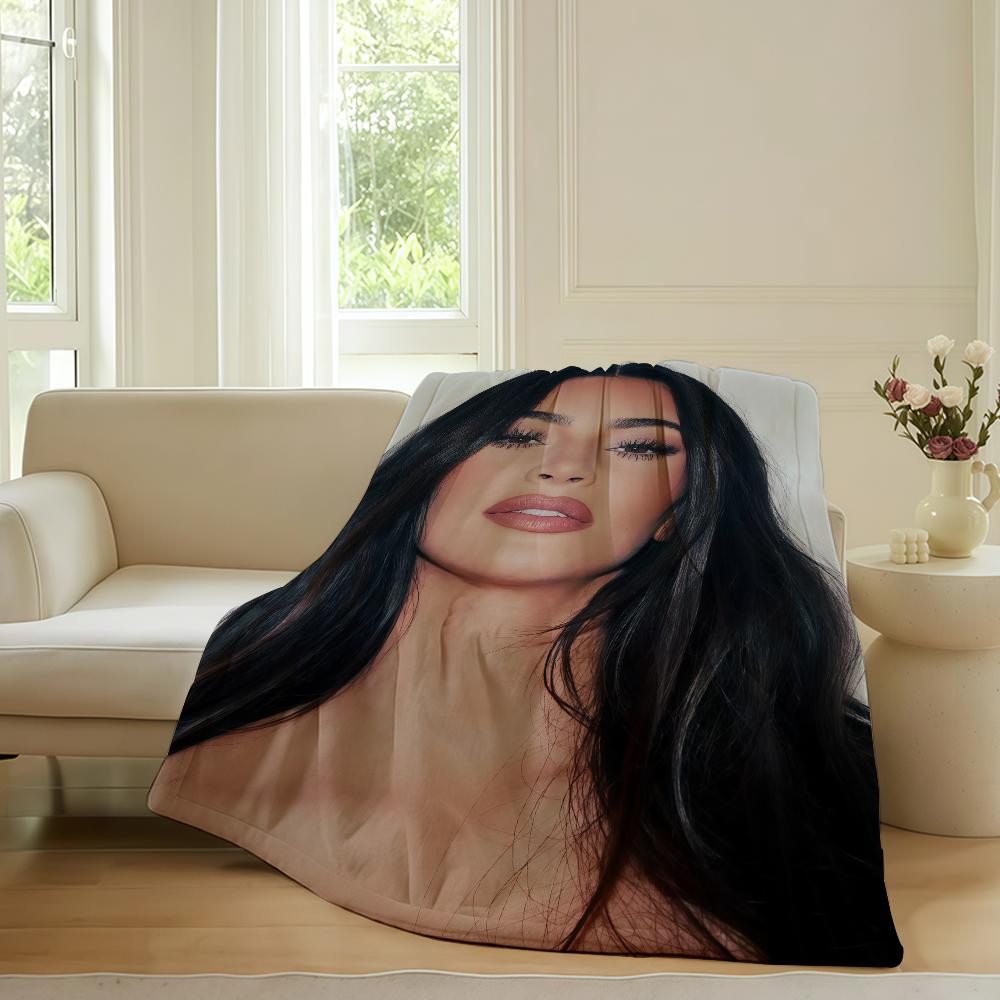 American actor K-Kim K-Kardashia Blanket For Sofa Office Bed Plane Travel Sleep Read Relax Camping Soft And Warm