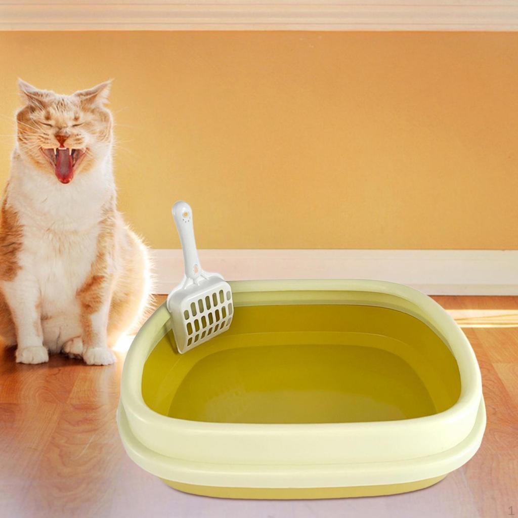 Cat Box Anti-slip bunn Slitesterk lettrengjørende toalett for små, store katter