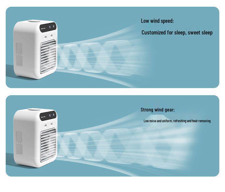 Portable Mini Air Cooler & Humidifier - Silent Cooling Fan for Home and Dormitory