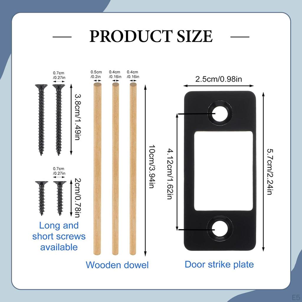 Restorer Strike Plate Door Backplate Easy Repair Stainless Steel Narrow Side and Large Hole for