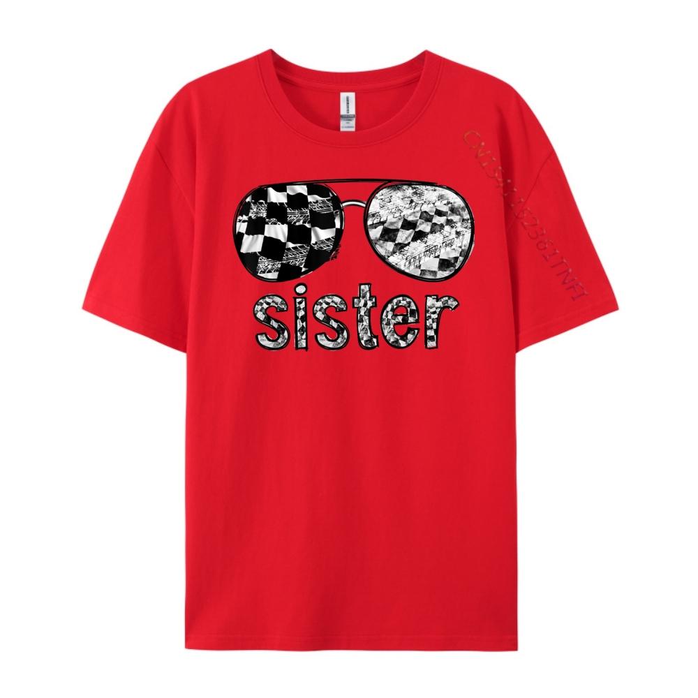 

Sister Racer Race Car Sunglasses Checkered Birthday Party 3XL Unisex Clothing Tshirt Japan Style Oversize S