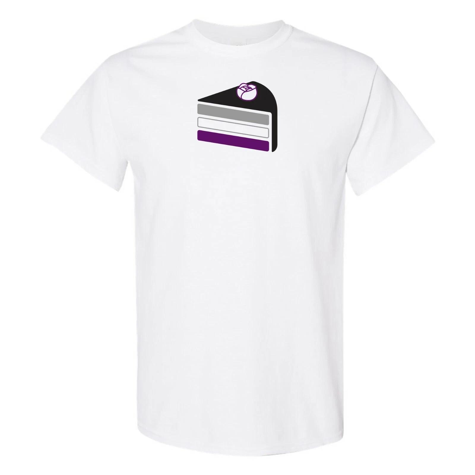 

Ace Cake - Asexual Pride Flag Funny Cake Joke Dessert LGBTQIA T Shirt - White 4XL