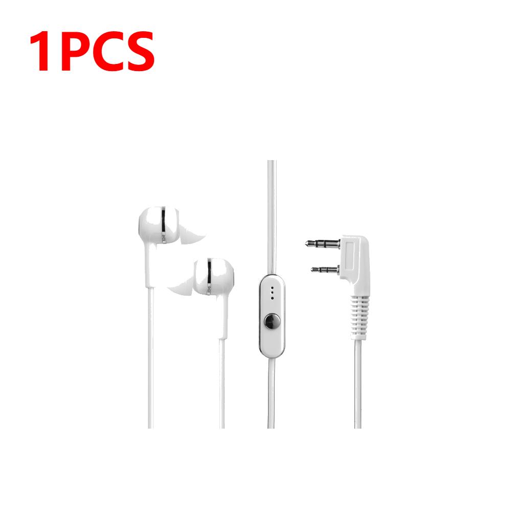 1-5pcs 1.2m PTT Mic Earpiece Headset for Walkie Talkie 2 Pin Earpiece Headset Mic Portable for BAOFENG KENWOOD