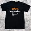 Unisex Shirt Cotton Oversize Large Size 100% Vagitarian' Men's Funny T-Shirt - Cotton - Gift - Crew - Black