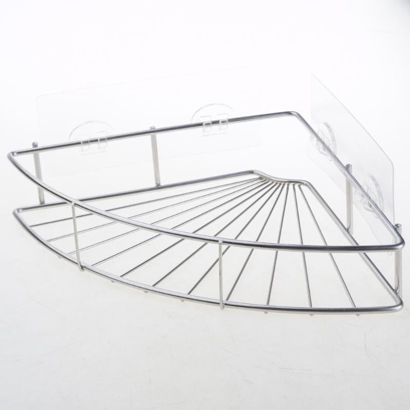 Multifunctional Stainless Steel Bathroom Shelf Adjustable Shampoo Rack Suction Cup Mount For Kitchen Shower Organization