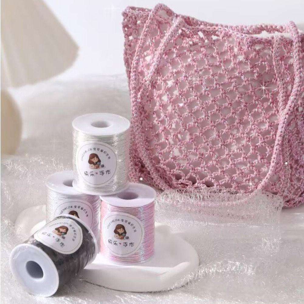 Premium Quality 150m Sparkling Yarn Shiny Weaving Glitter Yarn Eco-Friendly 1mm Thickness Crochet Yarn DIY