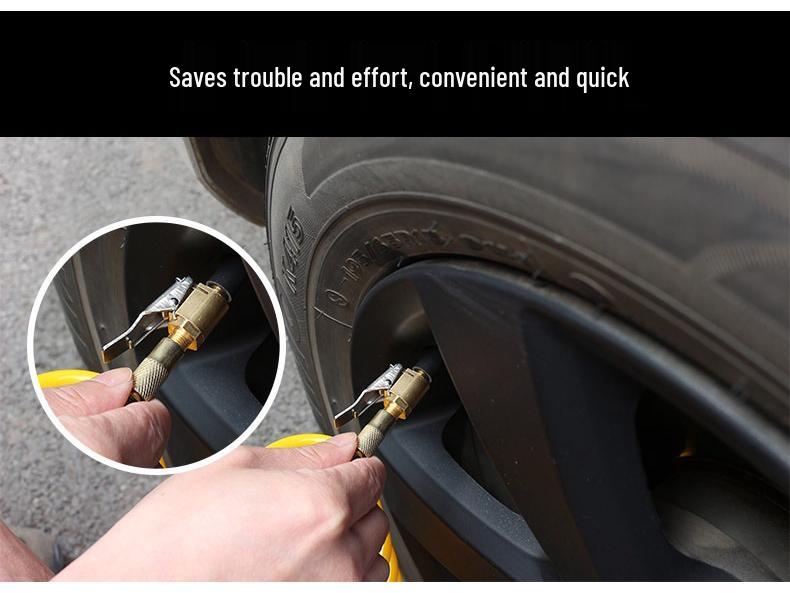 Snabbkoppling Bil Däck Uppblåsningsmunstycke Adapter - Clip-on Pumphuvud