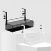 Space Saving Under Desk Basket Easy Install Under Desk Hanging Organization Basket Sturdy Carbon Steel Holder