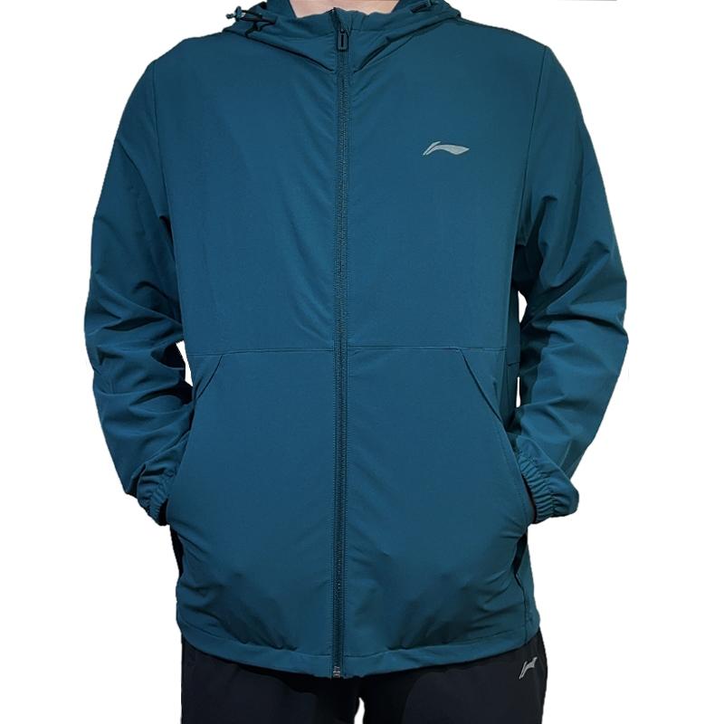 

Li-Ning Solid Color Loose Fit Soft Shell Jacket Men jackets Peacock-Blue AFDU463-3 M