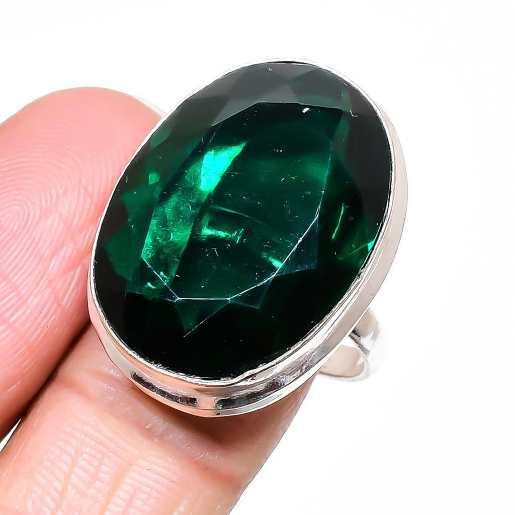 Chrome Diopside Oval Shape Gemstone Adjustable Ring Handmade Statement Jewelry