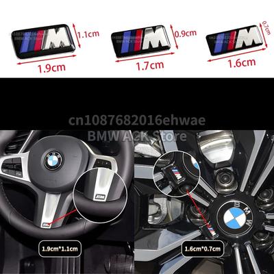 For All E46 E39 E38 E90 E60 E36 F30 F20 X1 X3 X5 M Logo Car Steering Wheel Hub Caps Center Emblem Badge Sticker DIY Sticker