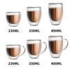 652F Pack of 2 High Borosilicate Double Wall Glass Cup Heat Resistant Insulated Design Mug for Office and Home Use