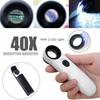 40X Magnifying Glass with 2 LED Light for Inspect Maps Stamps Jewelry