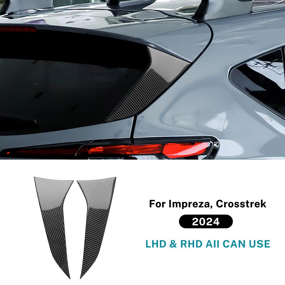 Real Soft Carbon Fiber Sticker For Subaru Crosstrek 2025 Impreza 2025 Car Rear Wing Strip Trim RHD LHD Accessories