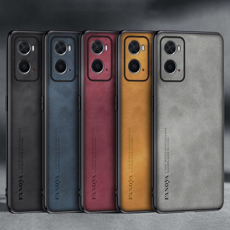 Luksusowe etui na telefon ze skóry PU dla OPPO A36 A76 A96 4G Tylna osłona Matowa Odporna na wstrząsy Pełna ochrona Silikonowe etui dla OPPO A96 5G