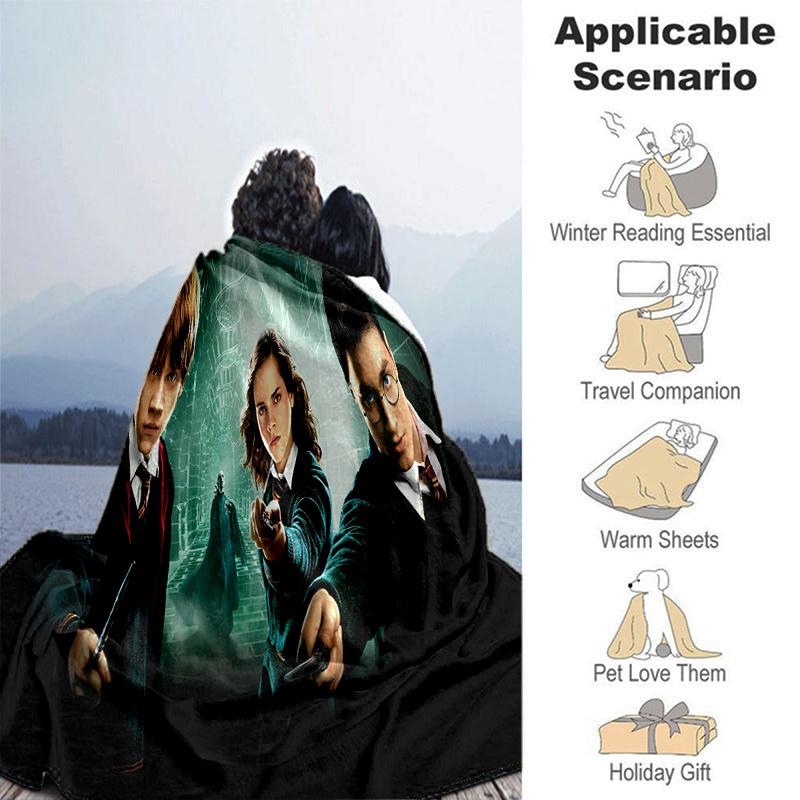 Harry Potter and the Deathly Hallows Part 2 Poster PrintPrint Blanket, Soft Blanket For Sofa Office Bed And Travelling Daughter Birthday Gif