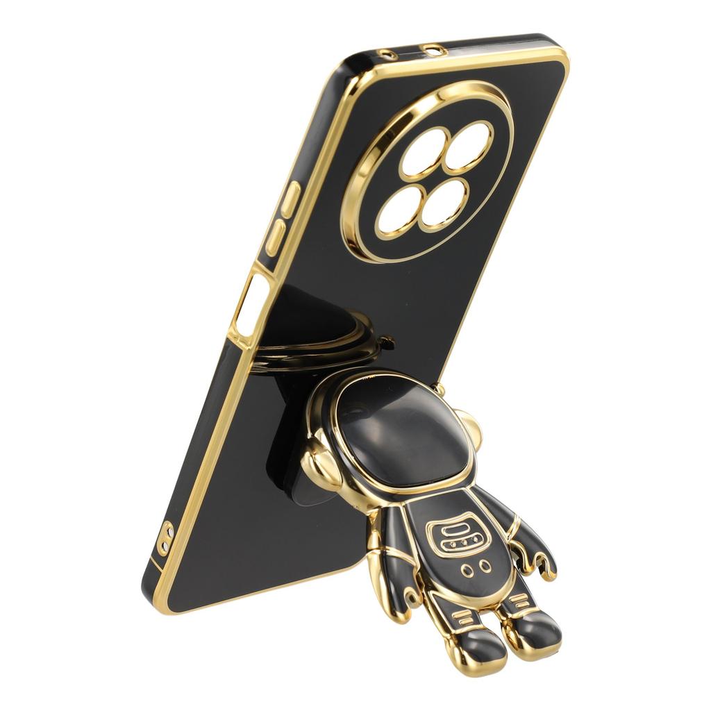 Etui dla Realme 12 5G Elektroplaterowane Miękkie TPU Pokrowiec na Telefon z Ukrytą Podpórką Astronauta