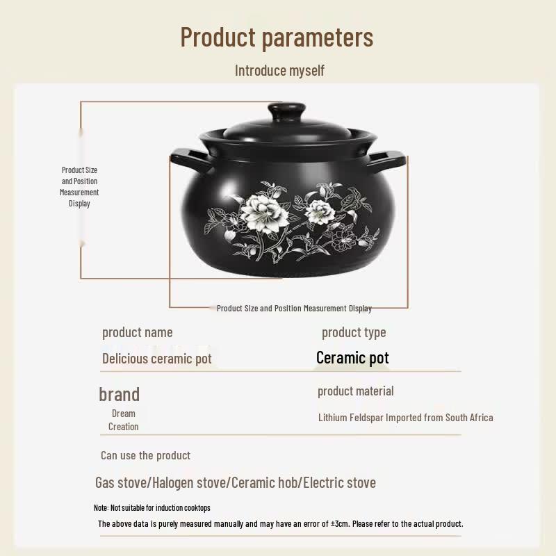 Qiwei Ceramic Casserole for Gas Stoves