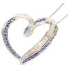 K18WG [Excellent Condition] Masumi Kasahara K18WG D0.45 0.75 Diamond/Sapphire Heart Necklace White goldUsed