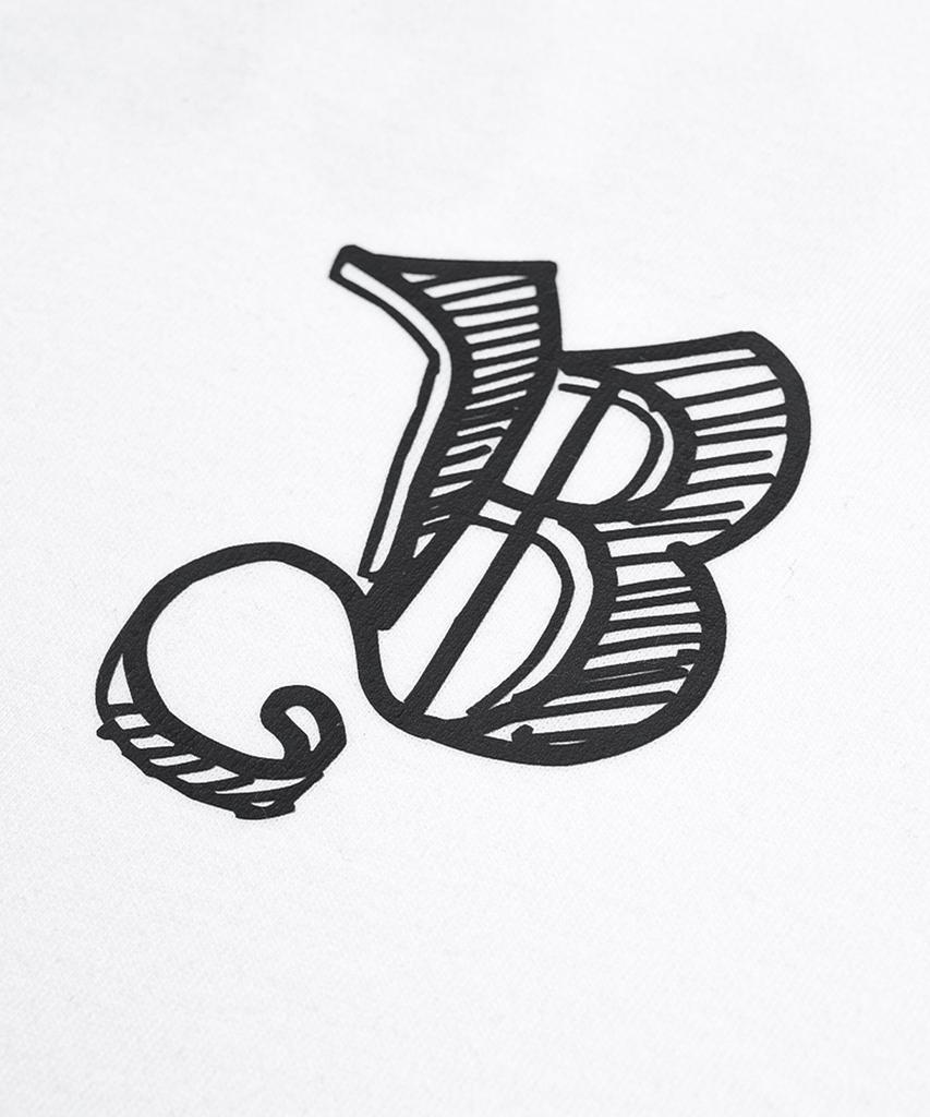 BLACKBLOND Vividi Sketch Logo Langarm-T-Shirt (Weiß)
